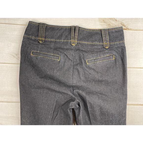 Bisou Bisou Jeans Womens 12 Dark Wash Permanent Seam Wide Flare Boho Y2K Slacks - Picture 10 of 10